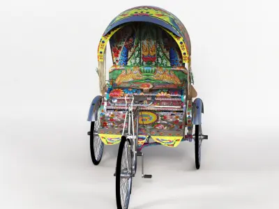 Rickshaw  three-wheeler  3D model