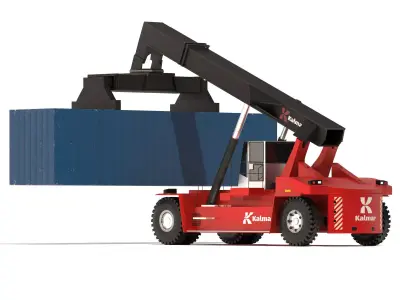 Real-Scale Reach Stacker  Low-Poly 3D Model Game Ready Low-poly 3D model