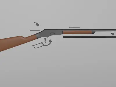 Low-Poly Winchester Rifle Low-poly 3D model