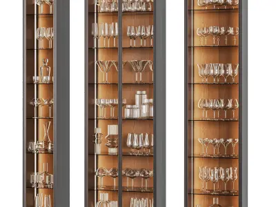  Luxury Glassware Cabinet Set 01 3D model purchase
