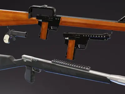 Gyrojet Weapons Low-poly 3D model