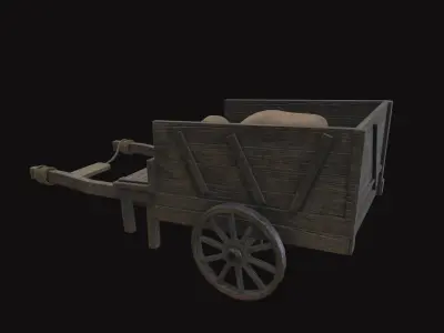 Medieval Carriage V19 Low-poly 3D model
