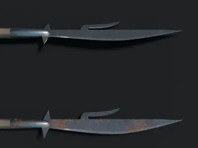 Medieval Glaive Low-poly 3D model