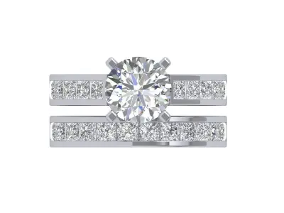 Solitaire Engagement Art Deco Ring 3D print model 70