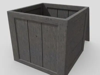 Wooden Box Low-poly 3D model purchase