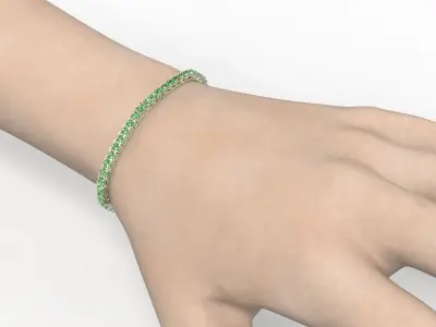 Diamond Tennis Bracelet 3mm  3D print model