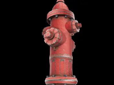 Urban Fire Hydrant Low-poly 3D model