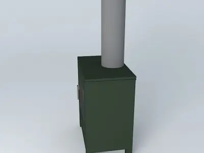 Wood fire burner 3D model