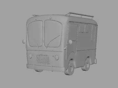 Toy Bus Low-poly 3D model