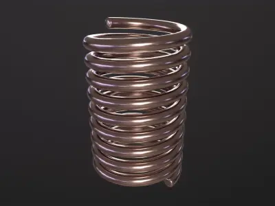 Coil Spring 3D Model Low-poly 3D model