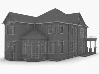 Cottage House 12  Low-poly 3D model
