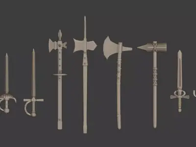 European Medieval Renaissance Weapons Mixed 3D print model