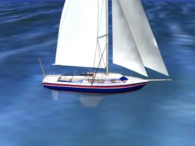 30 Foot Sailboat V06 3D model