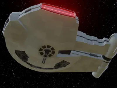 Spaceship - Imperial YT2400 Low Poly Low-poly 3D model