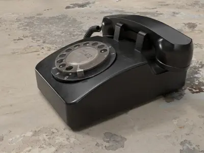 Classic rotary telephone Low-poly 3D model