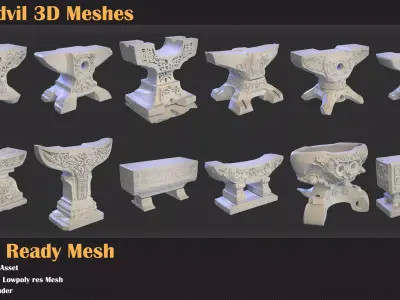 39 Anvil 3D Meshes - VOL 59 Low-poly 3D model