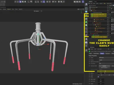 Metal Claw 17 with RIG 3D model