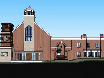 Church model design 3d sketchup model 3D model