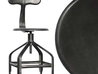 Industrial stools and chairs part2 3D model