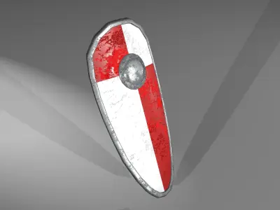 Medieval Shield Low-poly 3D model 16