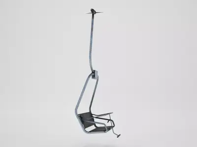 Ski lift chair small Low-poly 3D model