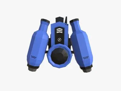 Jetpack Low Poly H03 - SciFi Character Design Low-poly 3D model