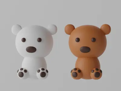 Cartoon Cute Bear 3D model