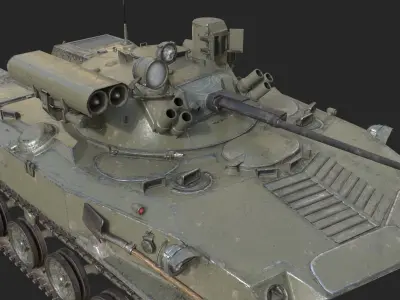 5 coatings of Russian BMD-2M airborne infantry fighting vehicle Low-poly 3D model