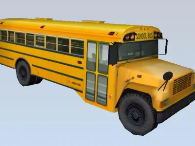 Yellow School Bus Low-poly 3D model Low-poly 3D model