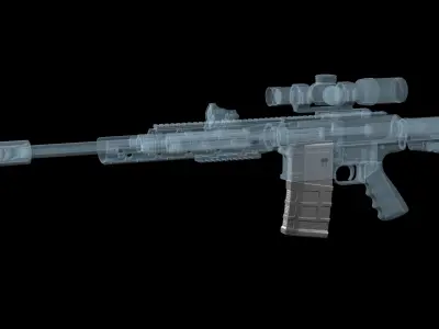 Magazine AR 10 Magpul PMAG 20 LR SR Gen M3 308 win Low-poly 3D model