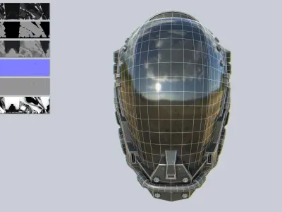 Scifi helmet Low-poly 3D model