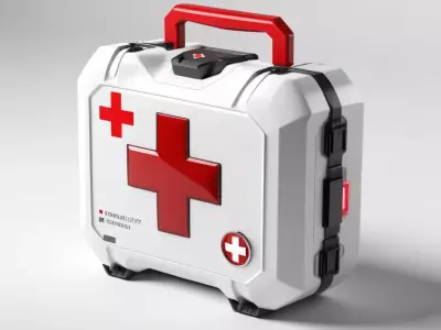 Futuristic Med Kit Dented 3D Model 3D model