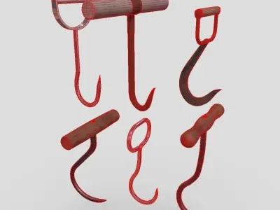 Meat Hook Pack Low-poly 3D model