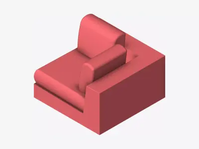 Seat - Sofa - Simplicity - Comfort - Corner Low-poly 3D model