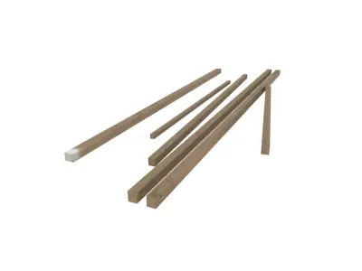 Wood pieces Free low-poly 3D model