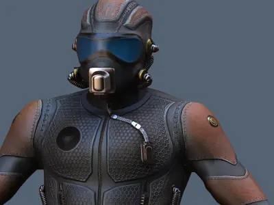 Tech Commander Low-poly 3D model