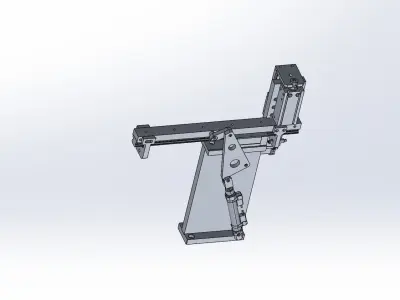 Oblique cylinder push mechanism 3D model