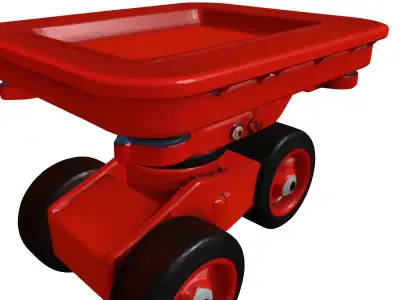 Red Industrial Rolling Work Seat 3D model