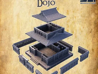 Samurai Dojo Tabletop Terrain 28 mm 3D print model purchase