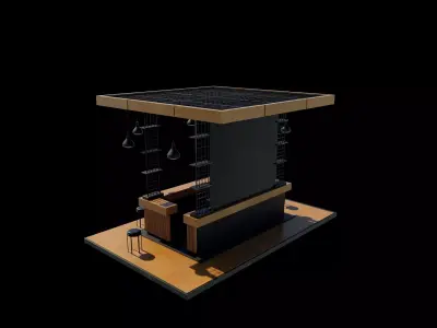 Coffee kiosk 3D model