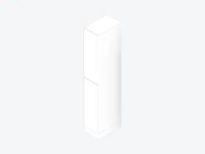 Locker - Laminate - Integral - Classic - 2 Door Low-poly 3D model