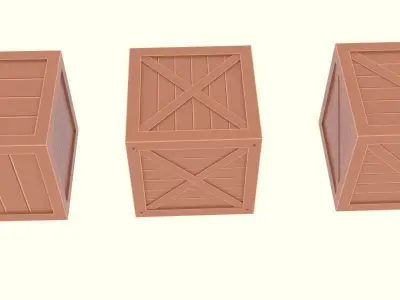 Low Poly Cartoon Crates Low-poly 3D model