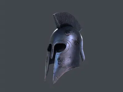 Greek Low-Poly Helmet 4 texture pack Low-poly 3D model