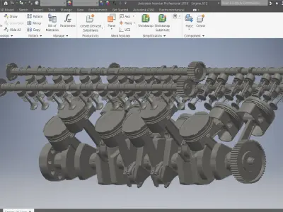 V12 Engine crankshaft 3d model 3D model