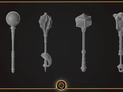 15Weapon base mesh vol 01 Low-poly 3D model
