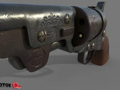 Pistol revolver Free low-poly 3D model