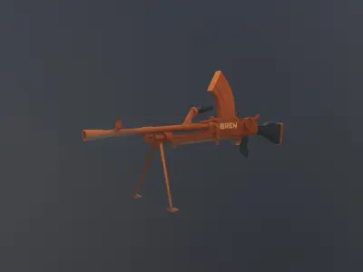 Bren Rust Low Poly Mobile Game Ready model Low-poly 3D model