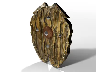Medieval Shield Low-poly 3D model 11