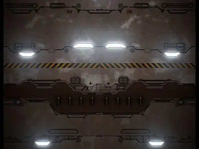 PBR Sci-Fi Texture Pack 19 Low-poly 3D model