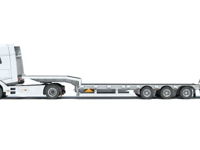 Truck with Platform Trailer 3D model buy